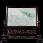 Panel de madera y jadeíta 