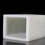 Recipiente para pinceles de jade blanco de Hetian