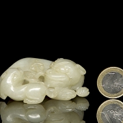 Figura de jade blanco de Hetian