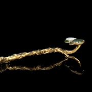 Jade and gilded bronze ruyi, Qing dynasty