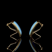 Pendientes con turquesa en oro amarillo de 18 k