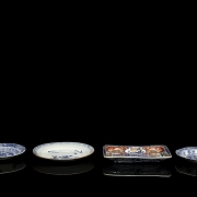 Set de platos y bandeja de porcelana asiática, s.XIX-XX - 5