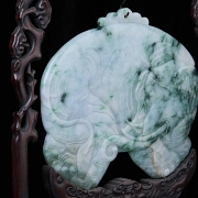 Panel de madera y jadeíta 