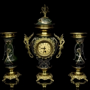 Table clock with vases Art Nouveau style, 20th century