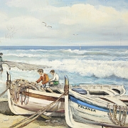 Quimet Sabaté Casanova (1936–2024), “Boats on the Shore” - 1