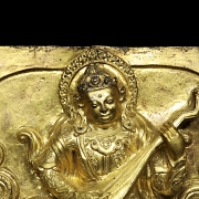 Placa de cobre dorado 