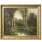 Carolus Morizot (20th century) ‘Lake in the Grove’