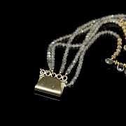 Collar de aguamarina en plata dorada, estilo Victoriano