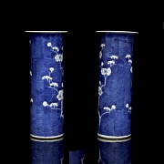 Pareja de jarrones tubulares 