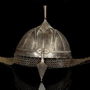 Khula Khud and Sipar helmet with gold and silver inlays. 19th century