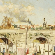 Jose Lupiañez y Carrasco (1864-1933) ‘Washerwomen on the Bridge of Segovia’