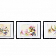 Francisco Espinoza Dueñas (1926) Tres litografías a color.