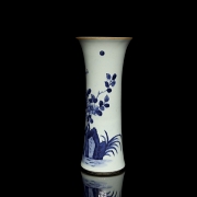 Blue and white porcelain vase ‘Landscape with birds’, Qing dynasty - 2