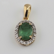 Bonito colgante esmeralda y diamantes - 1
