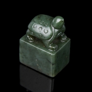 Carved green jade ‘Turtle’ seal, Qing dynasty