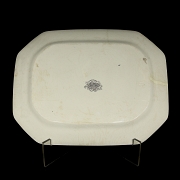 灰色柳叶纹伯利瓷托盘，十九世纪