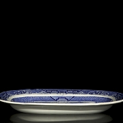 柳树纹托盘，石质瓷器，斯塔福德郡，十九世纪