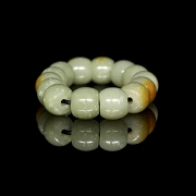 Pulsera de catorce cuentas de jade de Hetian, cultura Hongshang