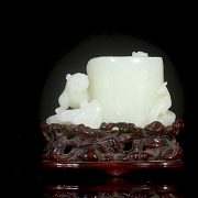 Recipiente de jade blanco