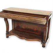 Empire console table with floral marquetry, 20th century