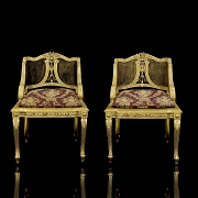 Pareja de sillas estilo Luis XV, s.XIX