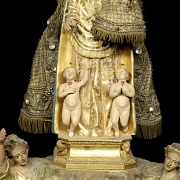 Polychrome ceramic sculpture “Virgen de los Desamparados”, 19th century