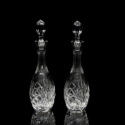 Pareja de licoreras de cristal tallado, Europa, s.XX