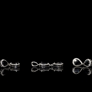 Conjunto de pendientes y colgante en oro blanco 18k con zafiros y diamantes