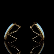 Pendientes con turquesa en oro amarillo de 18 k