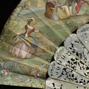 Abanico isabelino de nácar, s.XIX
