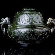 Incensario de jade espinaca 