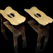 Pareja de taburetes de estilo morisco, para Liberty & Co., circa 1900–1910