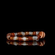 Antigua pulsera de cuentas y Dzi de ágata, dinastía Liao