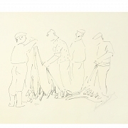 Genaro Lahuerta (1905-1985), Four prints ‘Fisherwomen’, 1979 - 1
