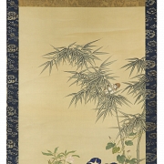 中国《母鸡带雏》画，20世纪 - 2