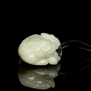 Jade pendant, “Beast with young,” 20th century - 2