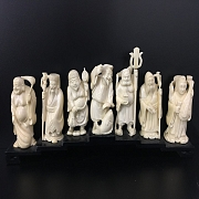7 preciosas figuras de marfil sabios chinos.