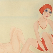 Sacha Zaliouk (1887–1971) ‘Ladies on the Beach’
