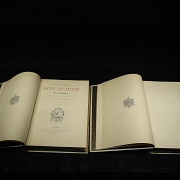 Two volumes of ‘The Ingenious Gentleman Don Quixote of La Mancha’, circa 1880