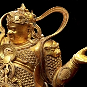 Magnificent bronze figure of ‘Guăng Mù Tiān wáng, Heavenly King’, Ming dynasty