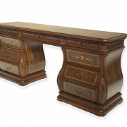 Walnut palm wood vanity cabinet - 22