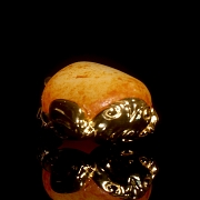 Colgante de plata dorada y jade, dinastía Qing