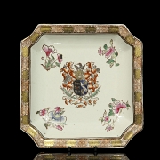 Plato cuadrado de porcelana