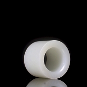 Conjunto caja y anillo de jade blanco de Hetian, dinastía Qing