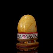 Roca de jade blanco tallado, dinastía Qing