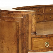 Elm oval Art Deco style desk - 6
