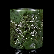 Portapinceles de jade verde espinaca