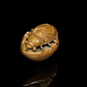 Wood carving ‘Cicada on a leaf’, 20th century - 4