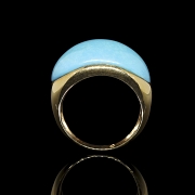 Anillo en oro amarillo de 18k con turquesa