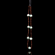 Collar de cuentas de ágata y liulí, dinastía Qing